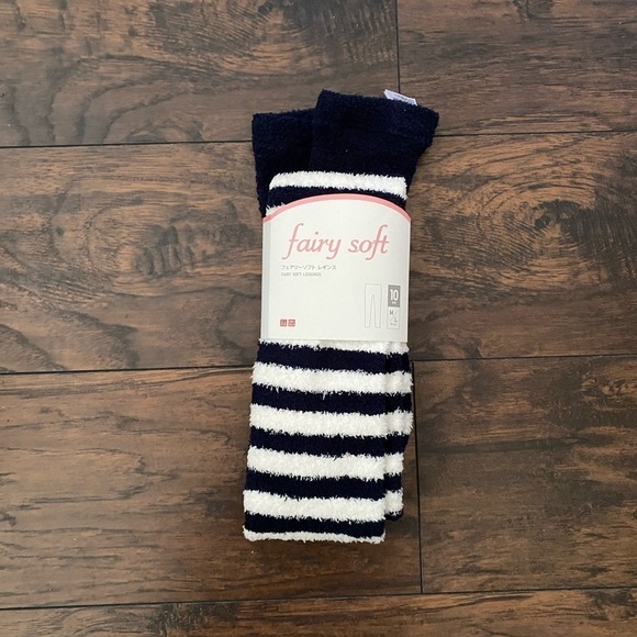 Uniqlo Fairy Soft Leggings, Navy and White, Women, Size: M/L - Picture 6 of 7